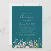 Zomer Multicolor Wildflower Green Christening Kaart (Voorkant)