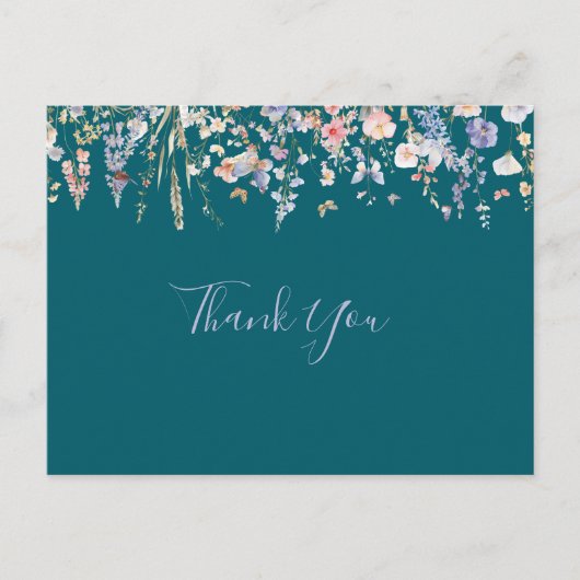 Zomer Multicolor Wildflower Green Dank u Briefkaart (Voorkant)