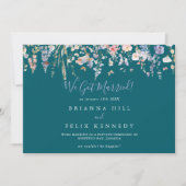Zomer Multicolor Wildflower Green Elopement Aankondiging (Voorkant)