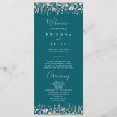 Zomer Multicolor Wildflower Green Wedding Programm Programmakaart (Voorkant)