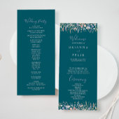 Zomer Multicolor Wildflower Green Wedding Programm Programmakaart
