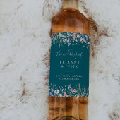 Zomer Multicolor Wildflower Green Wedding Wijn Etiket