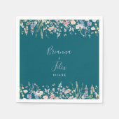 Zomer Multicolor Wildflower Groene bruiloft servet (Voorkant)