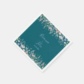 Zomer Multicolor Wildflower Groene bruiloft servet (Hoek)