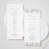 Zomer Multicolor Wildflower Wedding Programma Programmakaart