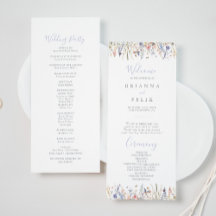 Zomer Multicolor Wildflower Wedding Programma