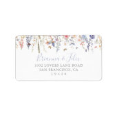 Zomer Multicolor Wildflower Wedding RSVP Adres Etiket (Voorkant)