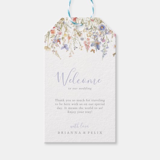 Zomer Multicolor Wildflower Wedding Welkom Cadeaulabel (Voorkant)
