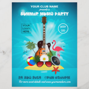 Zomer Muziekfeest Club logo en foto toevoegen Flyer