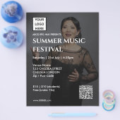 Zomer Muziekfestival QR-code en Logo Flyer (Enkel)