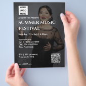 Zomer Muziekfestival QR-code en Logo Flyer (Hand)