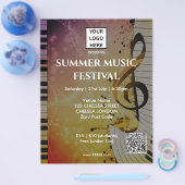 Zomer Muziekfestival QR-code en Logo Flyer (Enkel)