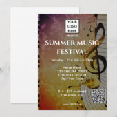 Zomer Muziekfestival QR-code en Logo Kaart (Voorkant / Achterkant)