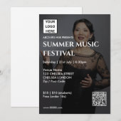Zomer Muziekfestival QR-code en Logo Kaart (Voorkant / Achterkant)