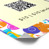 Zomer Muziekfestival QR-code en Logo Poster (Hoek)