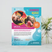 Zomer Muziekkamp Flyer Sjabloon (Staand voorkant)