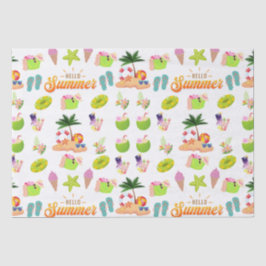 Zomer Naadloos met Kokospatroon Tissuepapier