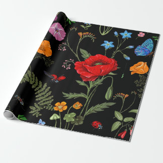 Zomer  naadloos patroon. Botanische wand Cadeaupapier