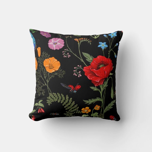 Zomer  naadloos patroon. Botanische wand Kussen (Voorkant)