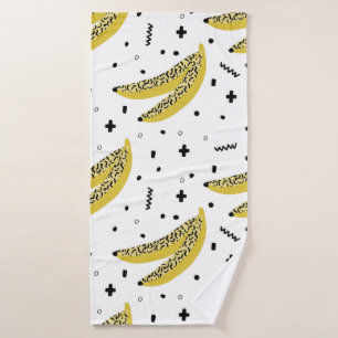 Zomer naadloos patroon met bananen in pop art st badhanddoek