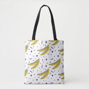 Zomer naadloos patroon met bananen in pop art st tote bag