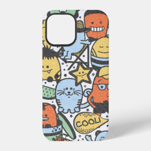 zomer naadloos vintagepatroon met grappig monster iPhone 12 hoesje