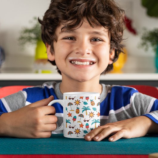 Zomer naadloze patroon achtergrond koffiemok