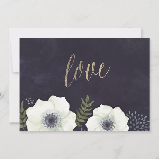 Zomer Nacht Bloemen Bruiloft Dank u Kaart (Achterkant)