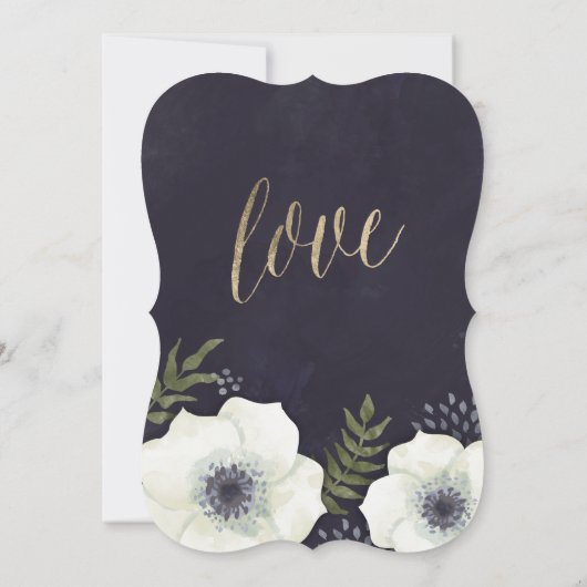 Zomer Nacht Bloemen Bruiloft Uitnodiging vorm (Achterkant)