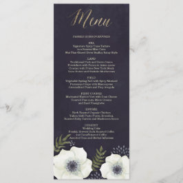 Zomer Nachtbloemen Bruiloft Menu Kaart