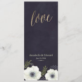 Zomer Nachtbloemen Bruiloft Menu Kaart (Achterkant)