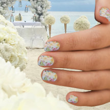 Zomer nagels Pastel Bloemen Trouwdag