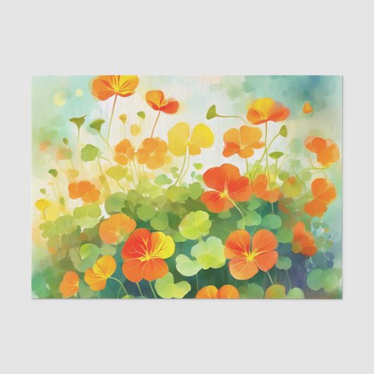Zomer Nasturtium Floral Tissuepapier (Voorkant)