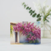 Zomer Natuur Huis Briefkaart Waterverf (Staand voorkant)