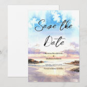 Zomer Natuur Strand Bruiloft Save The Date (Voorkant / Achterkant)