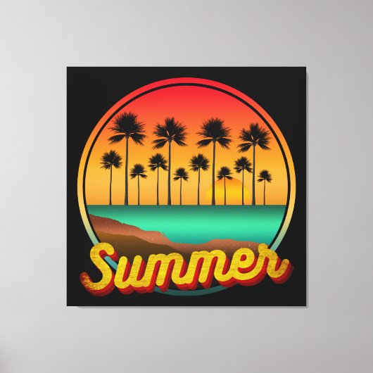 Zomer natuur zonsondergang canvas afdruk (Voorkant)