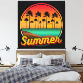 Zomer natuur zonsondergang canvas afdruk (Insitu (Slaapkamer))