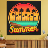 Zomer natuur zonsondergang canvas afdruk (Insitu (Woonkamer))