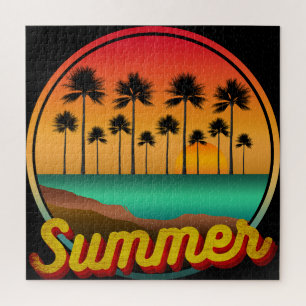 Zomer natuur zonsondergang legpuzzel