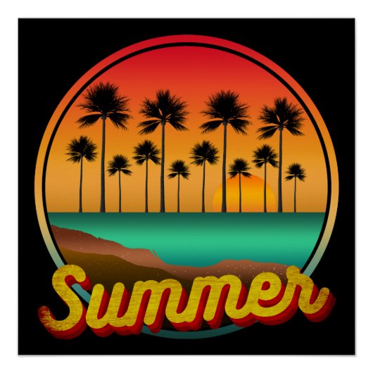 Zomer natuur zonsondergang perfect poster (Voorkant)