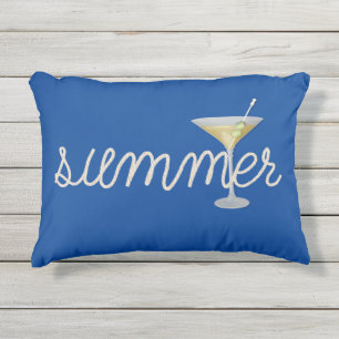 Zomer nautische touw tekst met martini buitenkussen