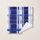 Zomer Navy Blue Boat Modern Stripes Collectie Bad Handdoek (Wasdoekje)