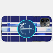 Zomer Navy Blue Boat Modern Stripes Collectie Case-Mate iPhone Case (Achterkant (horizontaal))