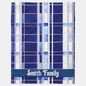 Zomer Navy Blue Boat Modern Stripes Collectie Fleece Deken (Voorkant)