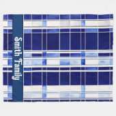 Zomer Navy Blue Boat Modern Stripes Collectie Fleece Deken (Voorkant (Horizontaal))