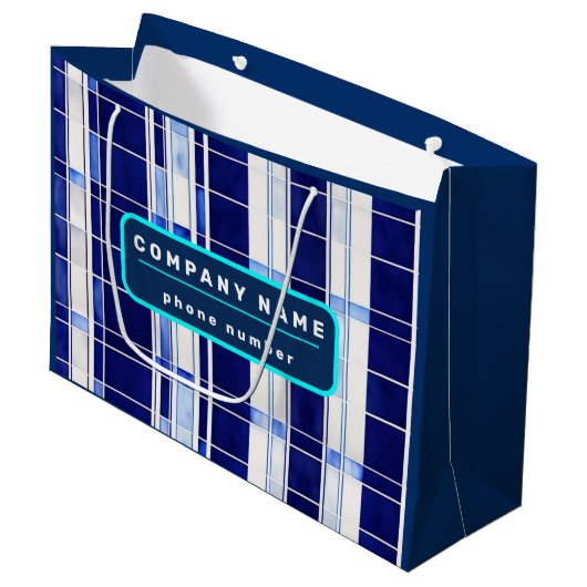 Zomer Navy Blue Boat Modern Stripes Collectie Groot Cadeauzakje (Voorkant Gekanteld)