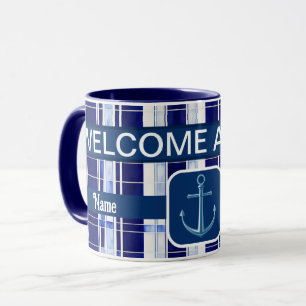 Zomer Navy Blue Boat Modern Stripes Collectie Mok