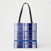 Zomer Navy Blue Boat Modern Stripes Collectie Tote Bag (Voorkant)