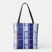 Zomer Navy Blue Boat Modern Stripes Collectie Tote Bag (Achterkant)