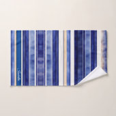 Zomer Navy Blue Modern Boat Stripes Collectie Bad Handdoek (Handdoek)